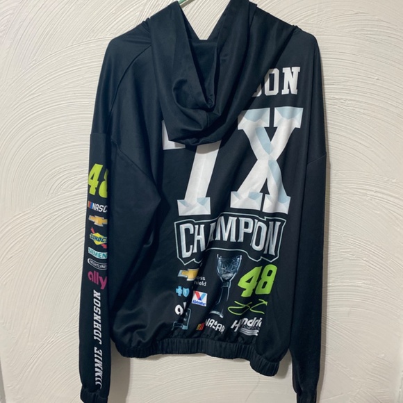 Jimmy Johnson nascar #48 hooded sweater sweat shirt with pockets strings XXL 2XL - Picture 6 of 6
